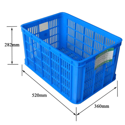 Μπλε πτυσσόμενη Stackable πλαστική χωρητικότητα φορτίων κιβωτίων 50KG κλουβιών