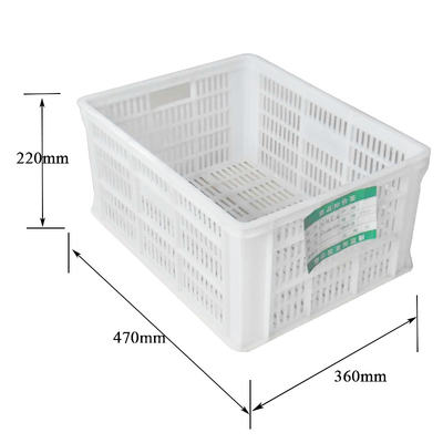 Άσπρο πλαστικό κλουβιών μεταφορών Stackable πλαστικό που διπλώνει τα κιβώτια αποθήκευσης