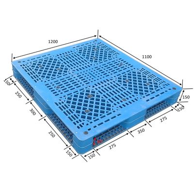 Μεγάλο HDPE τέσσερις τρόπων εισόδων διπλός Stackable αντιστρέψιμος παλετών πλευρών ευρο- πλαστικός